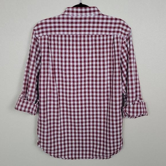 ON Regular Fit Red Gingham Button-down, Size Medium - Picture 4 of 5